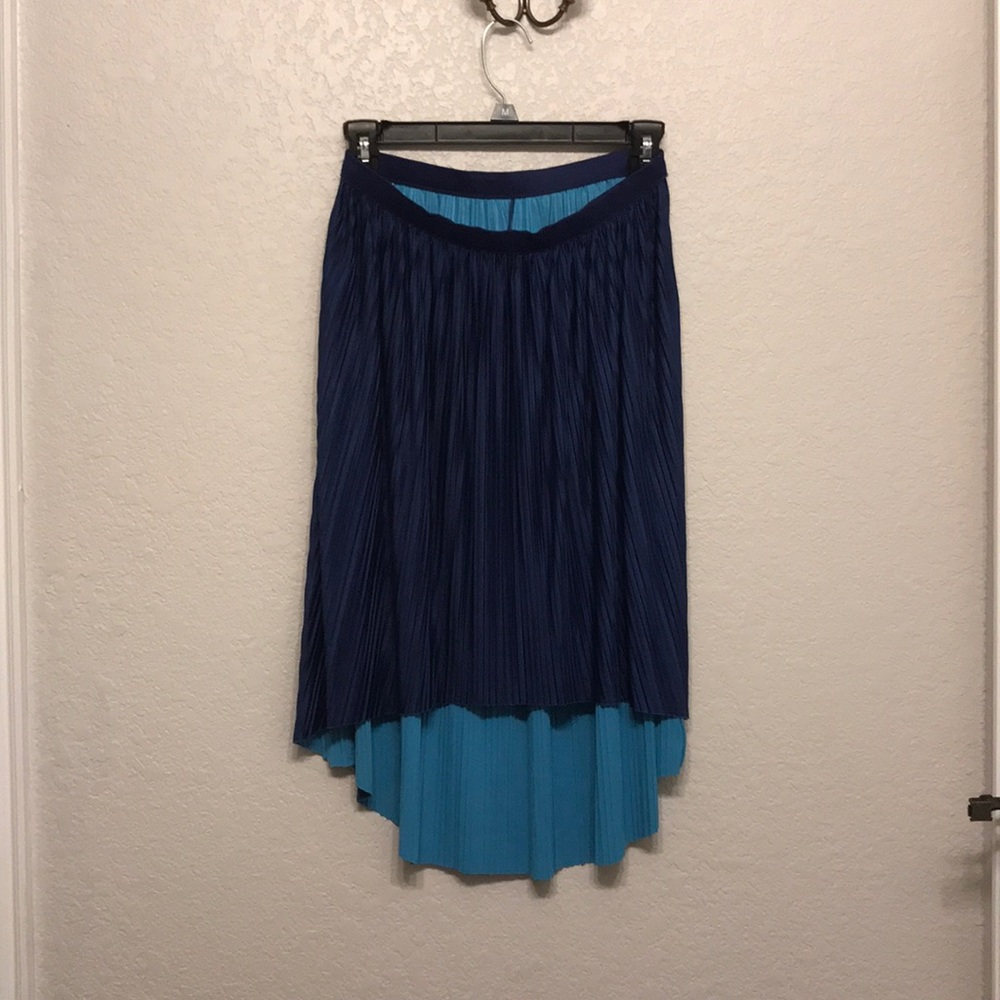 Blue high-low skirt